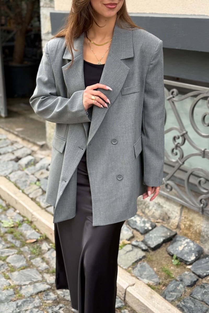 CLASSIC ONE COLOR WOMAN JACKET GREY/GRI - 2