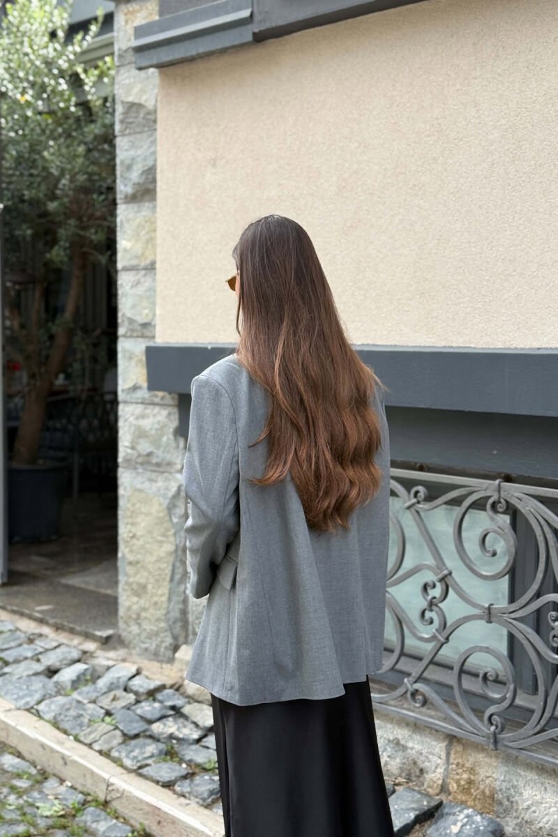 CLASSIC ONE COLOR WOMAN JACKET GREY/GRI - 3