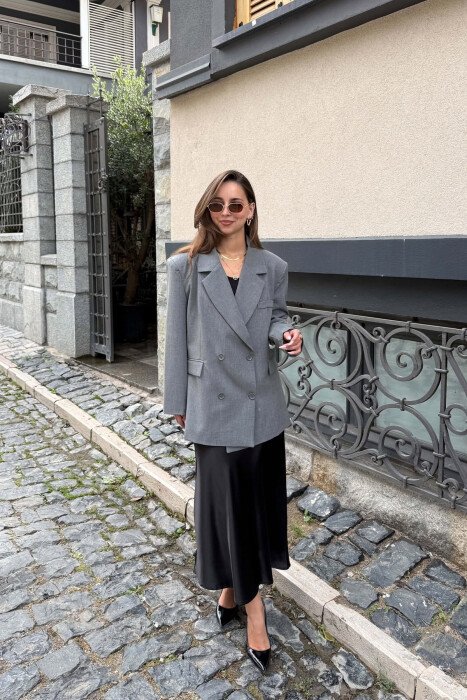 CLASSIC ONE COLOR WOMAN JACKET GREY/GRI - 4