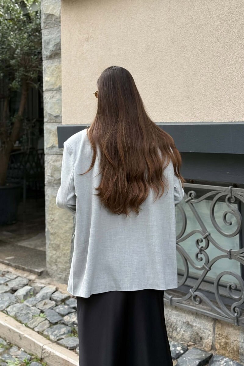 CLASSIC ONE COLOR WOMAN JACKET LIGHT GREY/GZ - 3