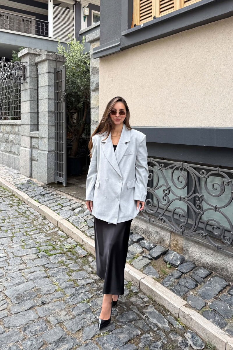 CLASSIC ONE COLOR WOMAN JACKET LIGHT GREY/GZ - 4