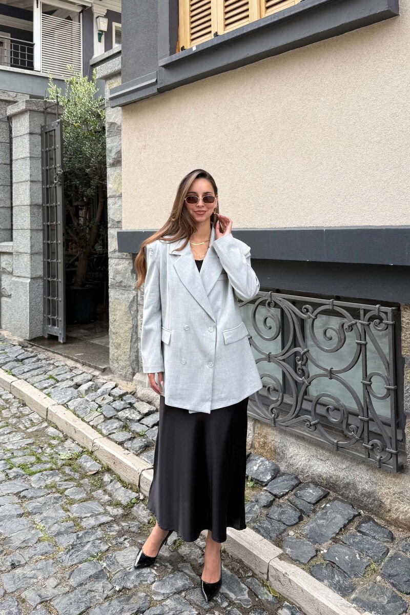 CLASSIC ONE COLOR WOMAN JACKET LIGHT GREY/GZ - 5