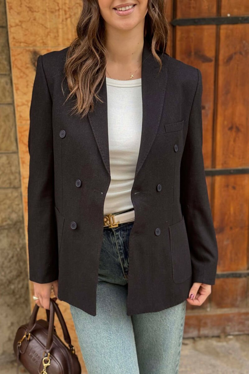 CLASSIC SIMPLE WOMEN JACKET BLACK/ E ZEZE - 4