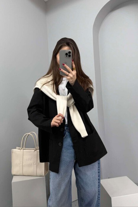 ONE COLOR CLASSIC WOMEN JACKET BLACK/ E ZEZE 
