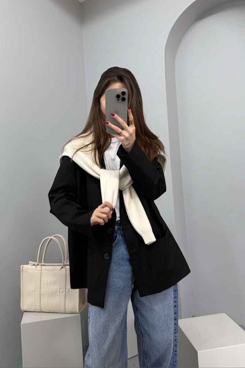 ONE COLOR CLASSIC WOMEN JACKET BLACK/ E ZEZE - 1
