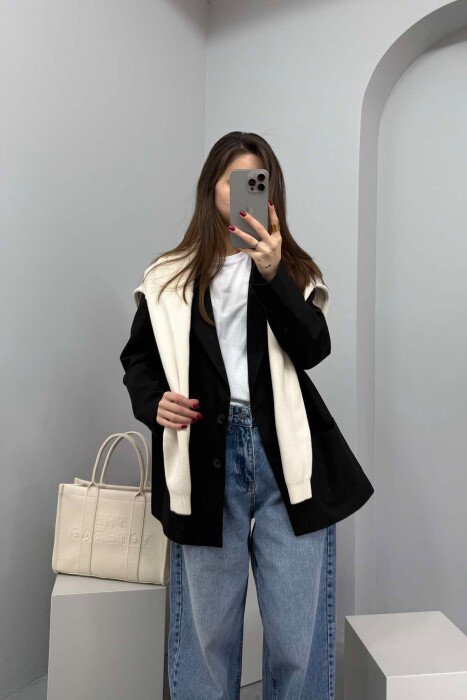ONE COLOR CLASSIC WOMEN JACKET BLACK/ E ZEZE - 2
