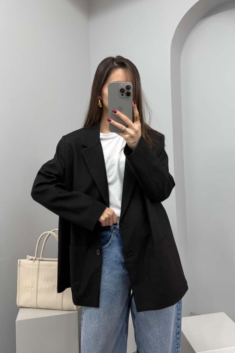 ONE COLOR CLASSIC WOMEN JACKET BLACK/ E ZEZE - 3