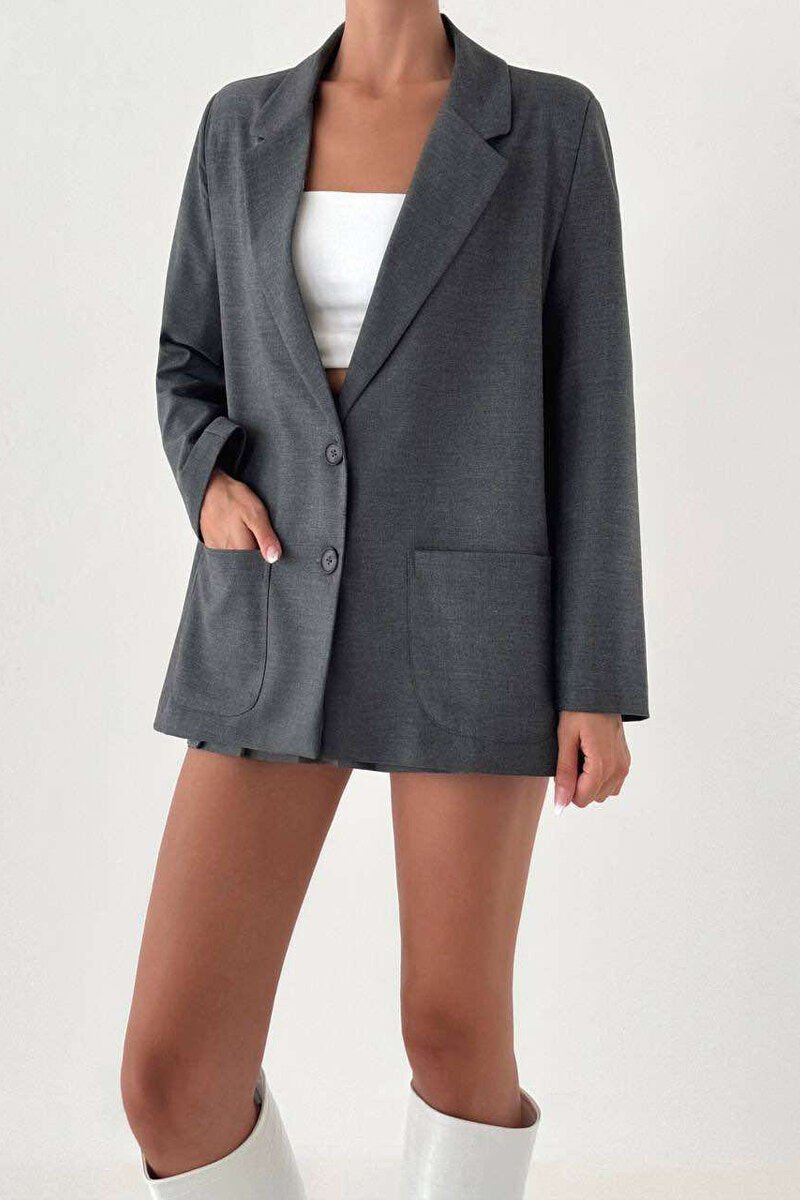 ONE COLOR CLASSIC WOMEN JACKET DARK GREY/GEE - 6