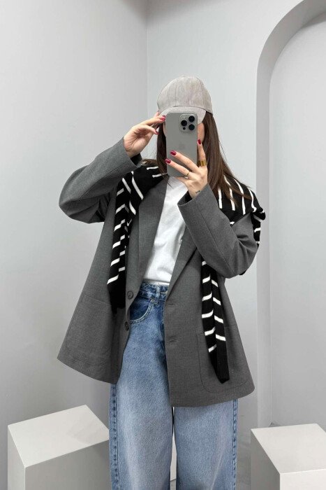 ONE COLOR CLASSIC WOMEN JACKET DARK GREY/GEE 