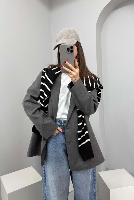 ONE COLOR CLASSIC WOMEN JACKET DARK GREY/GEE - 2