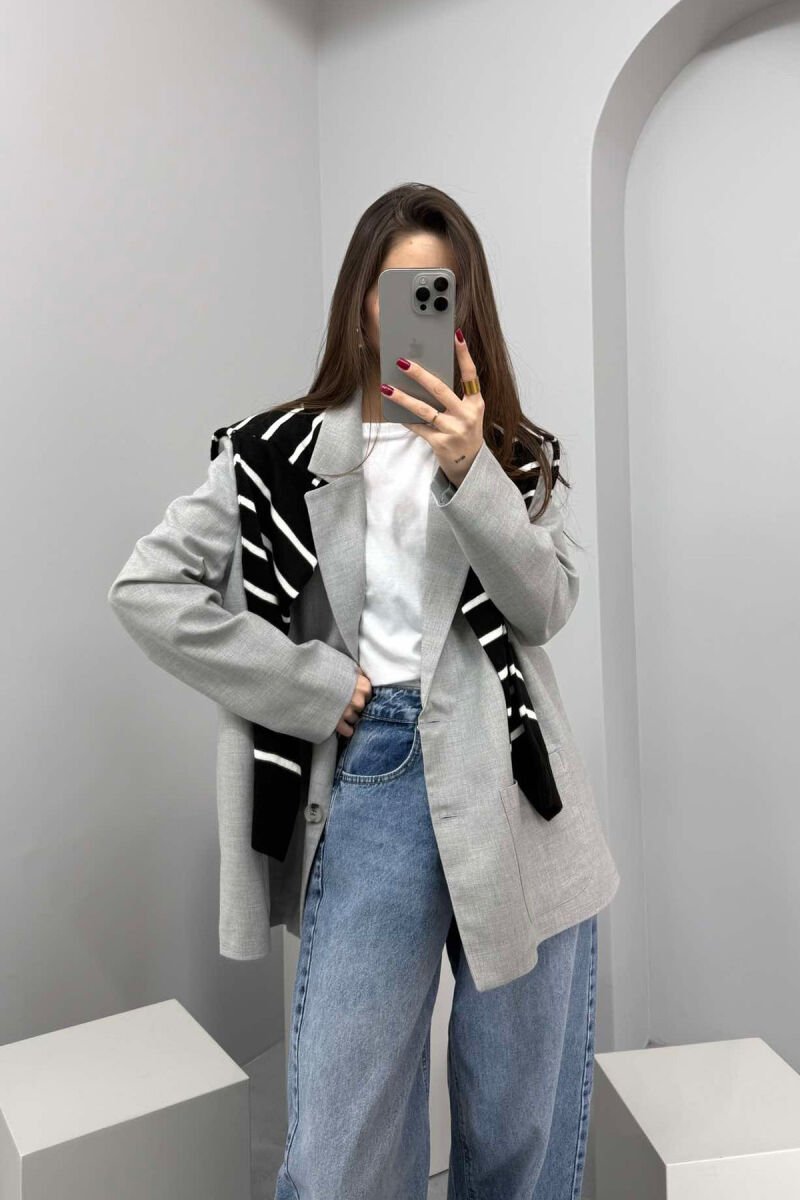 ONE COLOR CLASSIC WOMEN JACKET LIGHT GREY/GZ - 1
