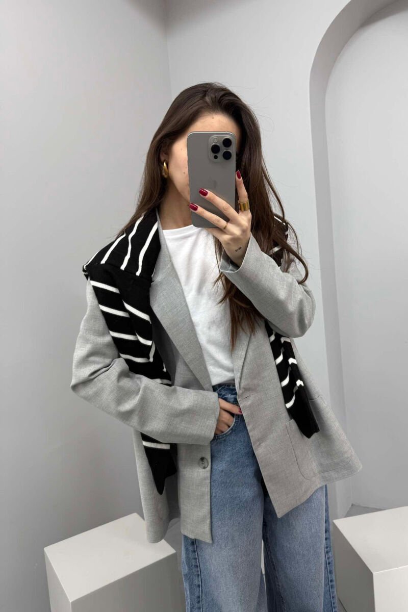 ONE COLOR CLASSIC WOMEN JACKET LIGHT GREY/GZ - 2