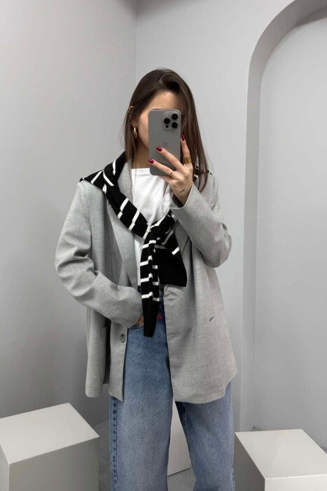 ONE COLOR CLASSIC WOMEN JACKET LIGHT GREY/GZ - 4
