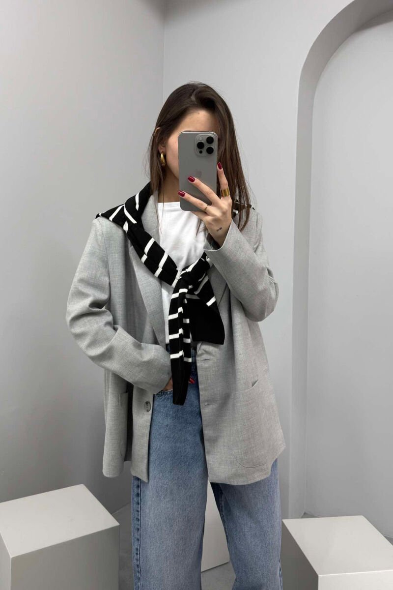 ONE COLOR CLASSIC WOMEN JACKET LIGHT GREY/GZ - 4