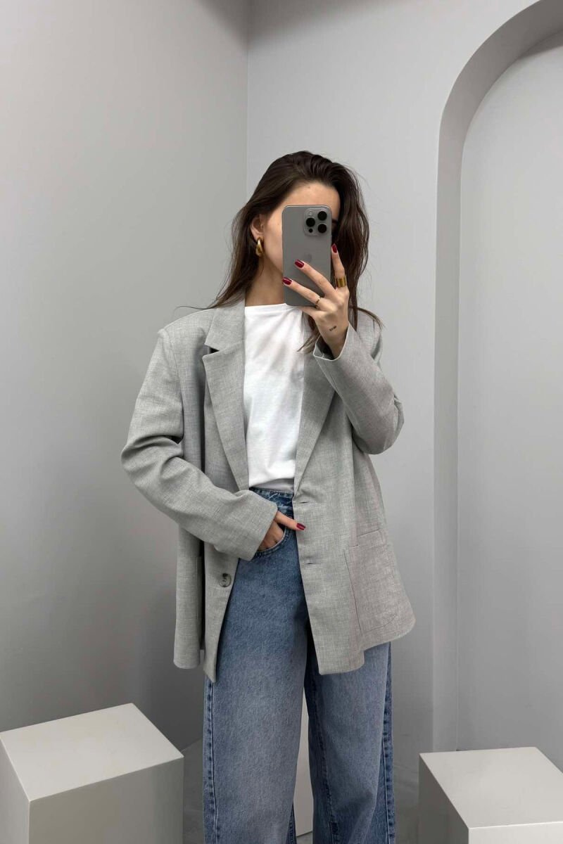 ONE COLOR CLASSIC WOMEN JACKET LIGHT GREY/GZ - 5
