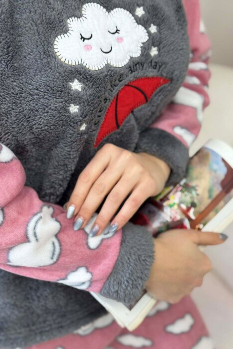 CLOUDS DETAIL POLAR WOMAN PIJAMAS DARK GREY/GEE - 3
