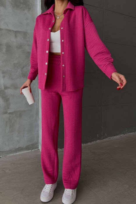 COLLAR AND BUTTON SET FOR WOMEN FUCHSIA/CIKLAMI - KLAUDIO FASHION