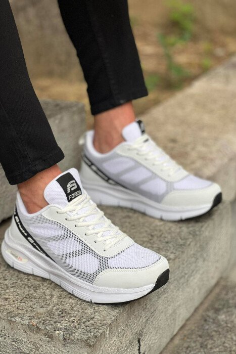 COMFORT MEN SNEAKERS WHITE-BLACK/BAZE - KLAUDIO FASHION