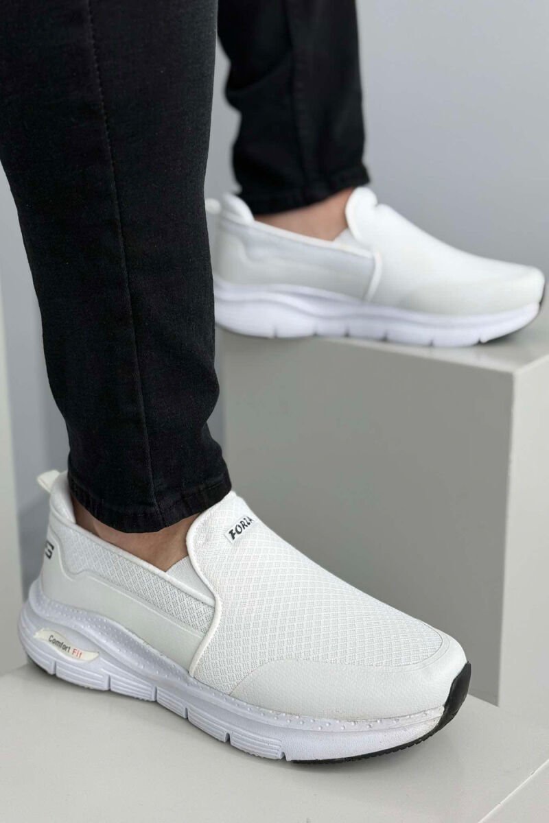 COMFORT SLIP ON SIMPLE MEN SNEAKERS WHITE-E BARDHE - 2