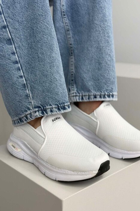 COMFORT SLIP ON SIMPLE MEN SNEAKERS WHITE-E BARDHE - 5