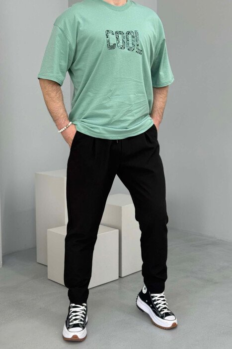 COOL WRITTING BACK DESIGN MEN T-SHIRT DARK MINT/MENTE ERRET - 2