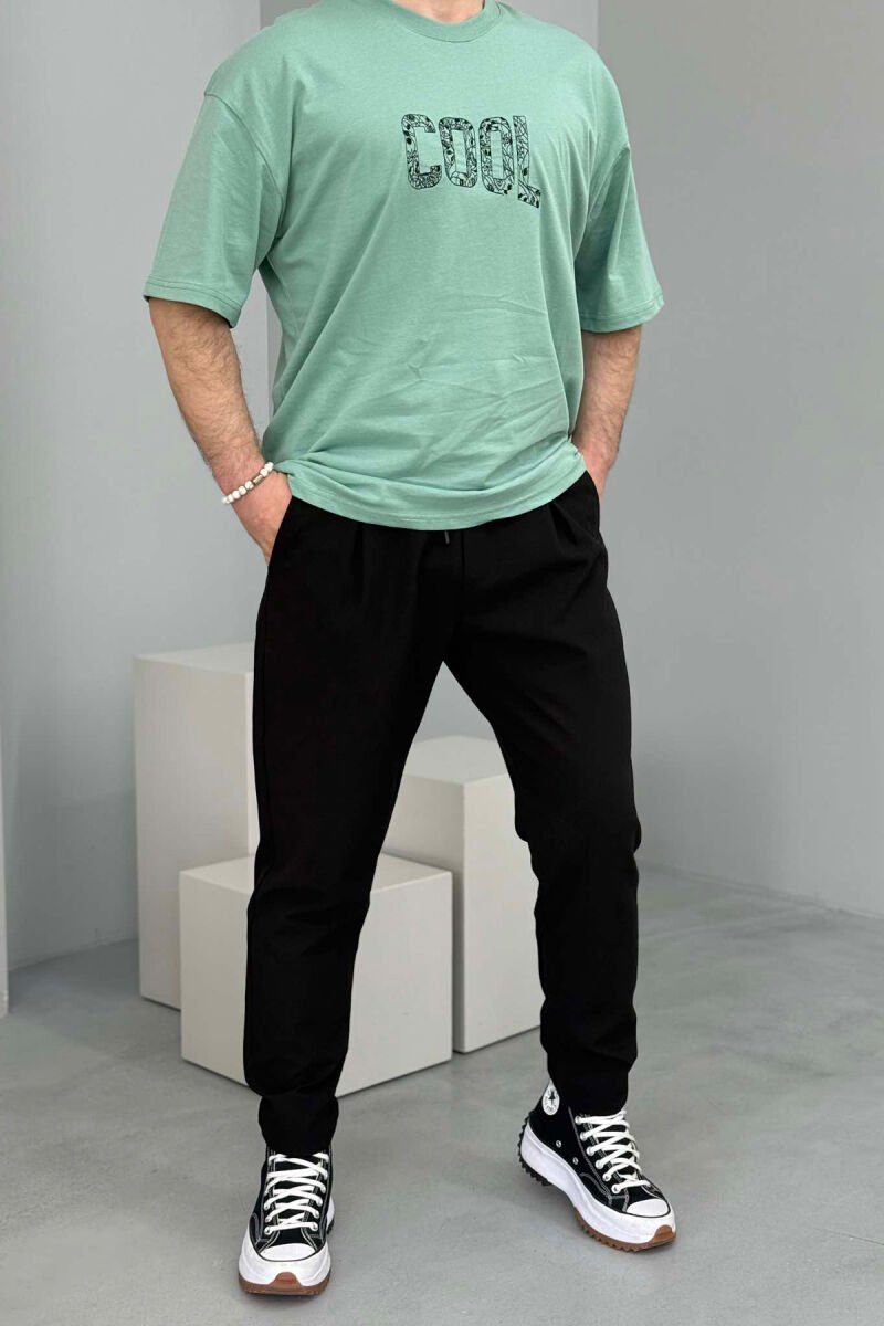 COOL WRITTING BACK DESIGN MEN T-SHIRT DARK MINT/MENTE ERRET - 2