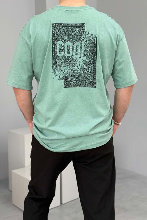 COOL WRITTING BACK DESIGN MEN T-SHIRT DARK MINT/MENTE ERRET - 3