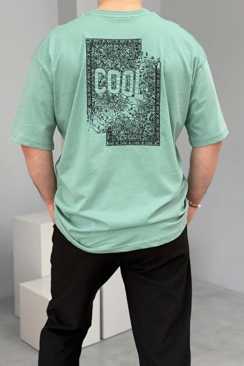 COOL WRITTING BACK DESIGN MEN T-SHIRT DARK MINT/MENTE ERRET - 3