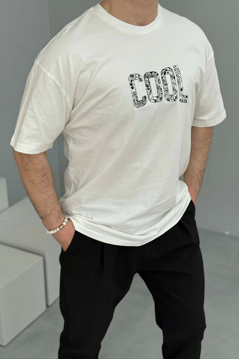 COOL WRITTING BACK DESIGN MEN T-SHIRT WHITE-E BARDHE - 1