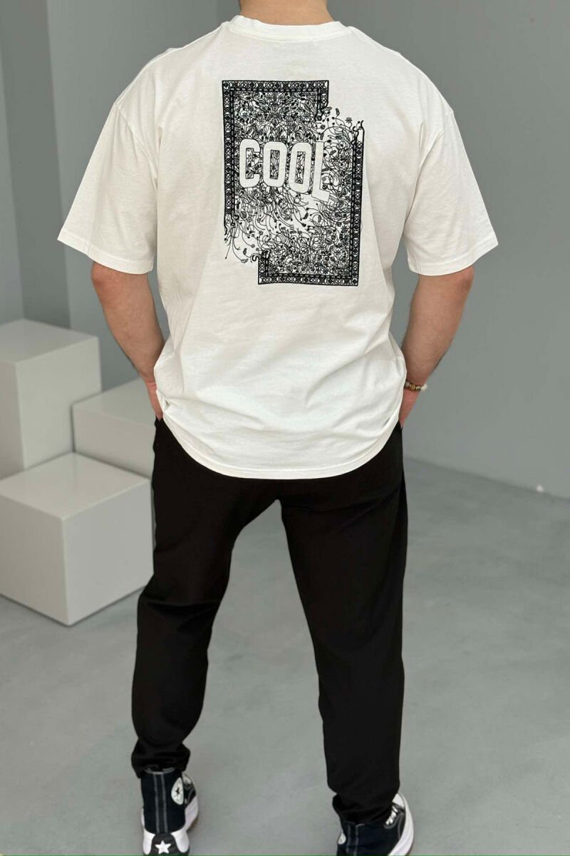 COOL WRITTING BACK DESIGN MEN T-SHIRT WHITE-E BARDHE - 2