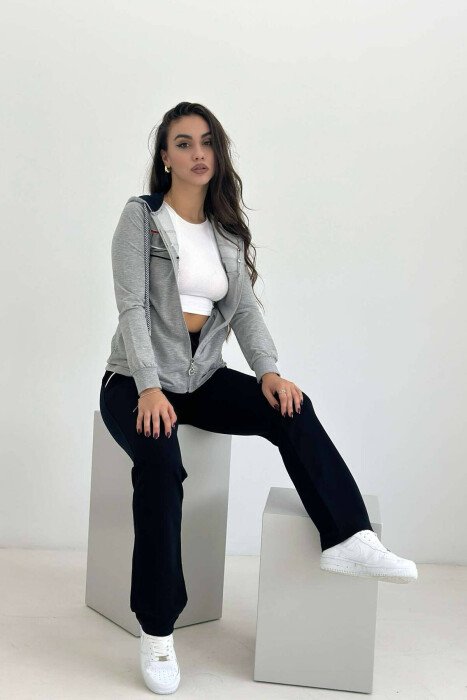 COTTON JACKET+SWEATPANTS WOMEN SET LIGHT GREY/GZ - 1