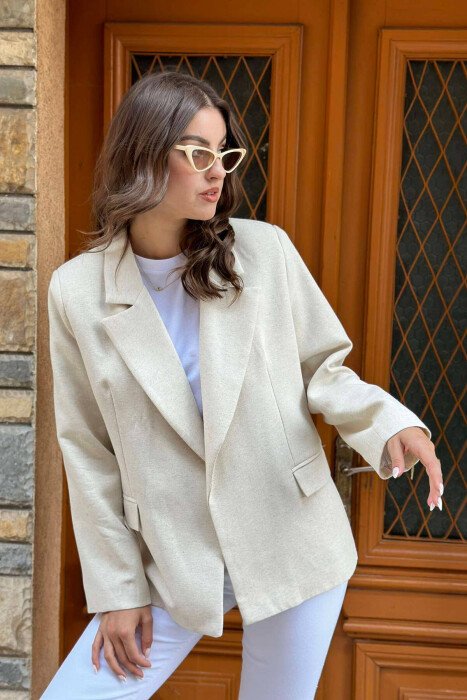 XHAKETË NJË NGJYRËSHE PËR FEMRA NË NGJYRË KREM - KLAUDIO FASHION