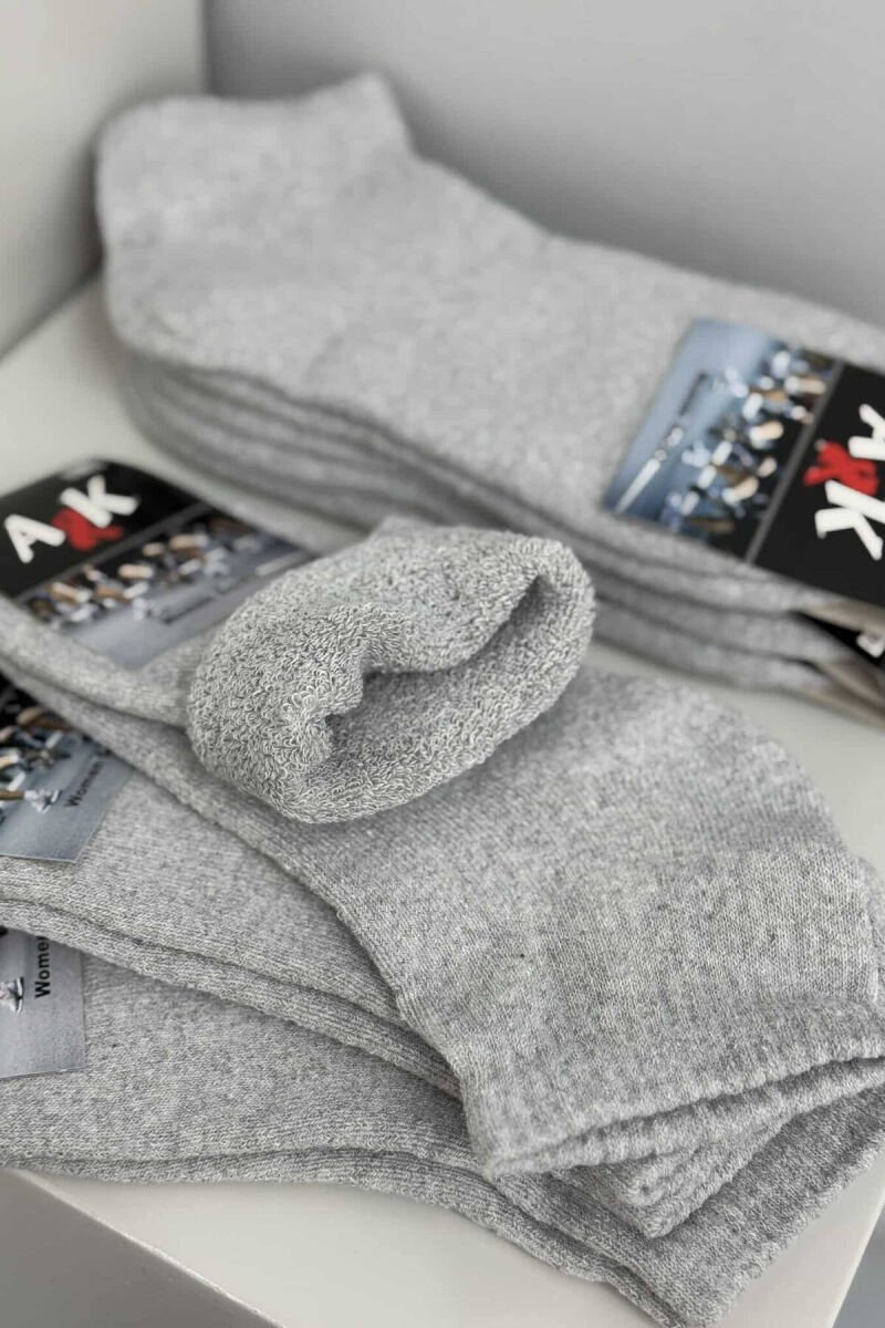 COTTON WOMEN ANKLE SOCKS LIGHT GREY/GZ - 2
