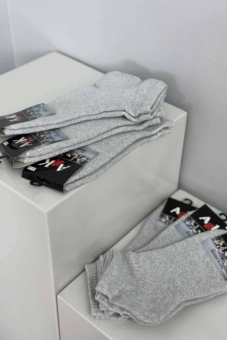 COTTON WOMEN ANKLE SOCKS LIGHT GREY/GZ - 3