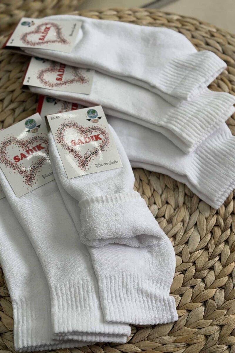 COTTON WOMEN ANKLE SOCKS WHITE-E BARDHE - 1
