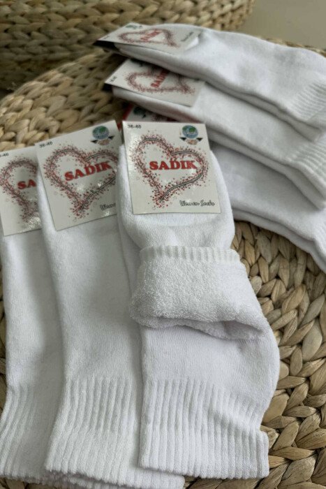 COTTON WOMEN ANKLE SOCKS WHITE-E BARDHE - 2
