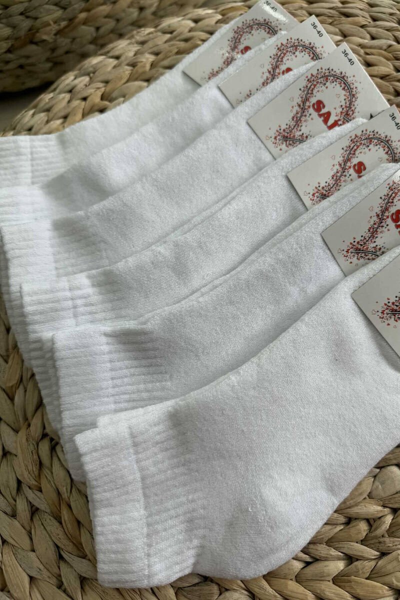 COTTON WOMEN ANKLE SOCKS WHITE-E BARDHE - 3