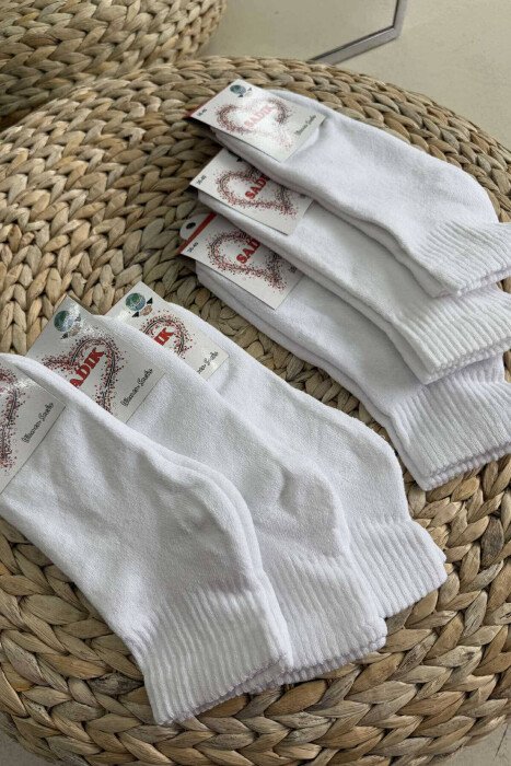 COTTON WOMEN ANKLE SOCKS WHITE-E BARDHE - 4