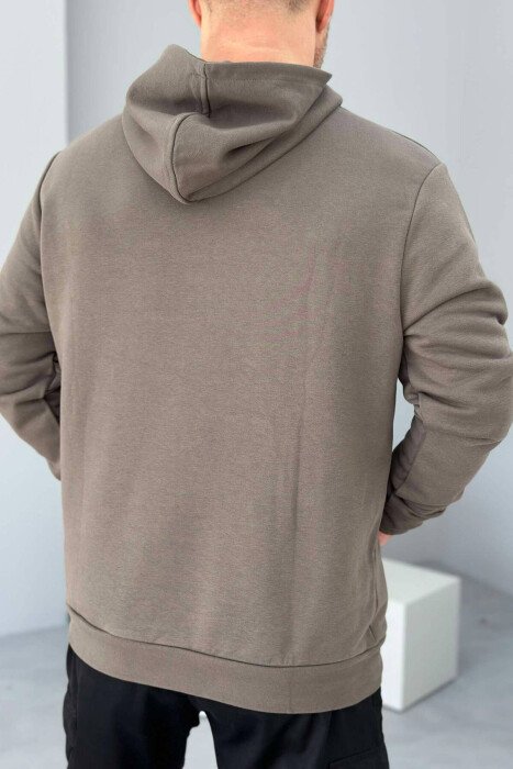 COTTON WRITTINGS MEN HOODIES BROWN/KAFE - 3