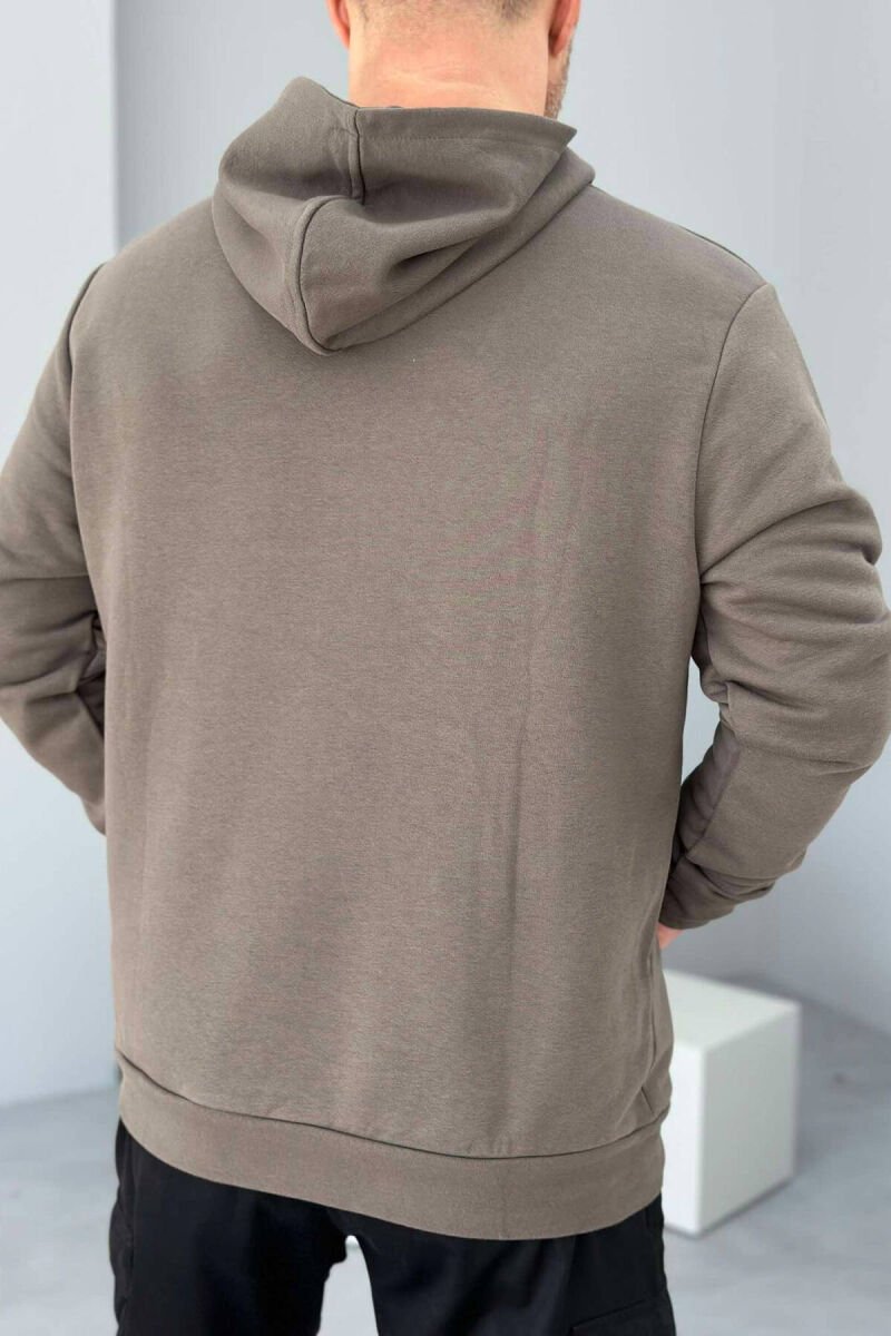 COTTON WRITTINGS MEN HOODIES BROWN/KAFE - 3