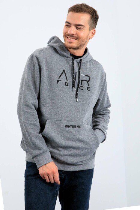 WRITTINGS COTTON MEN HOODIE GREY/GRI - 1