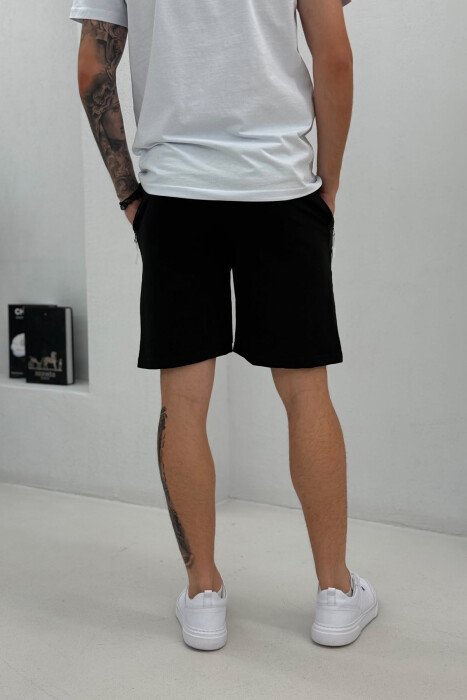 COTTON WRITTINGS ONE COLOR MEN SHORTS BLACK/ E ZEZE - 3