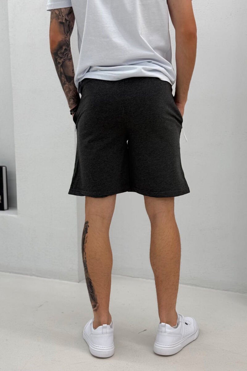 COTTON WRITTINGS ONE COLOR MEN SHORTS DARK GREY/GEE - 3