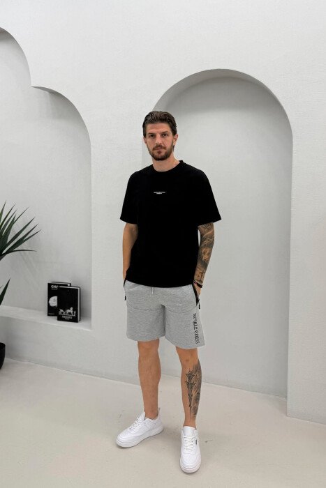 COTTON WRITTINGS ONE COLOR MEN SHORTS LIGHT GREY/GZ 