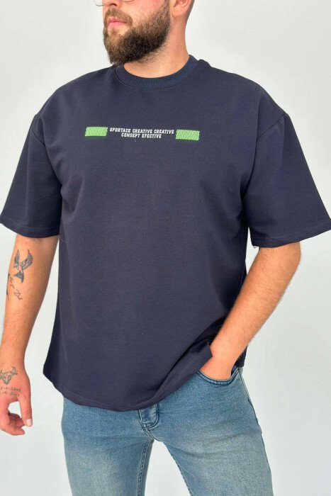 CREATIVE MEN TSHIRT DARK BLUE/BEE - KLAUDIO FASHION