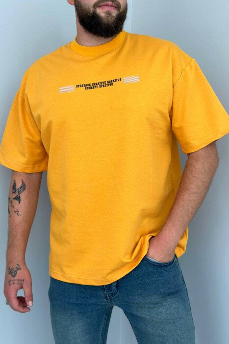 CREATIVE MEN TSHIRT MUSTARD/MUSTARDE - KLAUDIO FASHION