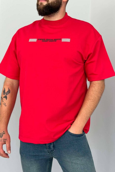 CREATIVE MEN TSHIRT RED/E KUQE - KLAUDIO FASHION