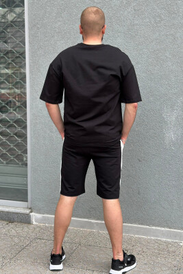 CREATIVE SHORT COTTON MEN SWEATSUIT SET BLACK/ E ZEZE - 2