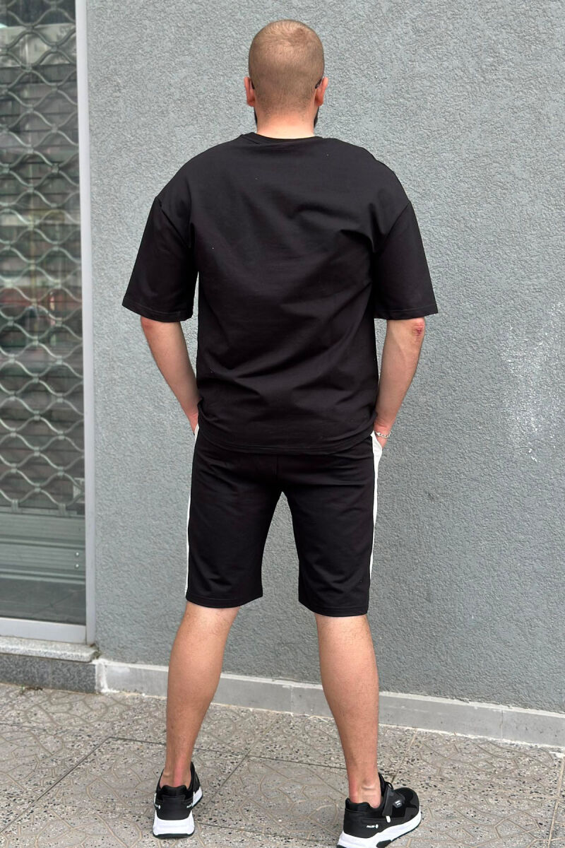CREATIVE SHORT COTTON MEN SWEATSUIT SET BLACK/ E ZEZE - 2