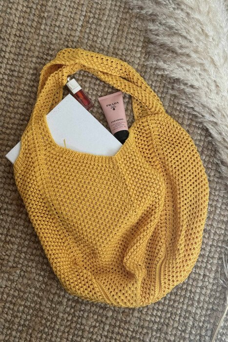CROCHET BEACH WOMEN BAG YELLOW/E VERDHE - 3